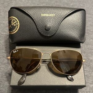 Ray-Ban Vintage Chromance Polarized Gold Frame Sunglasses w Brown RX Lenses